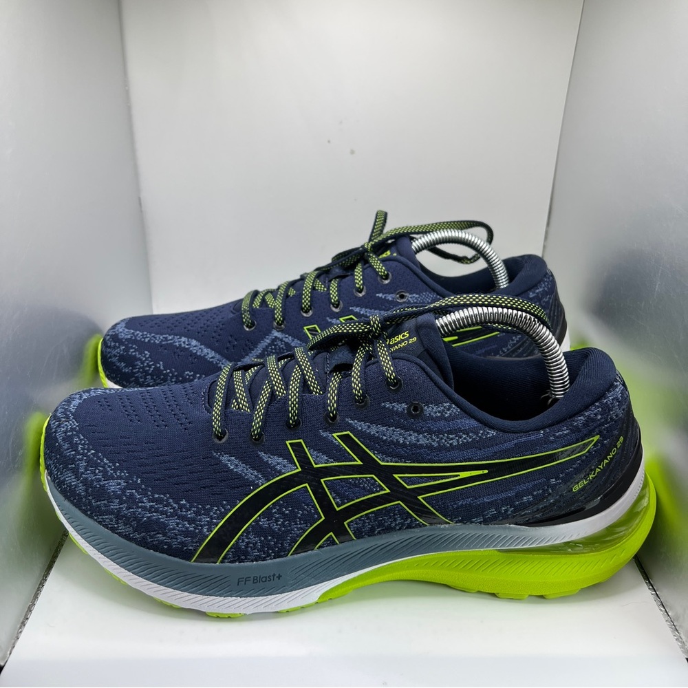 Asics Navy and Lime Green Men's Athletic Shoes